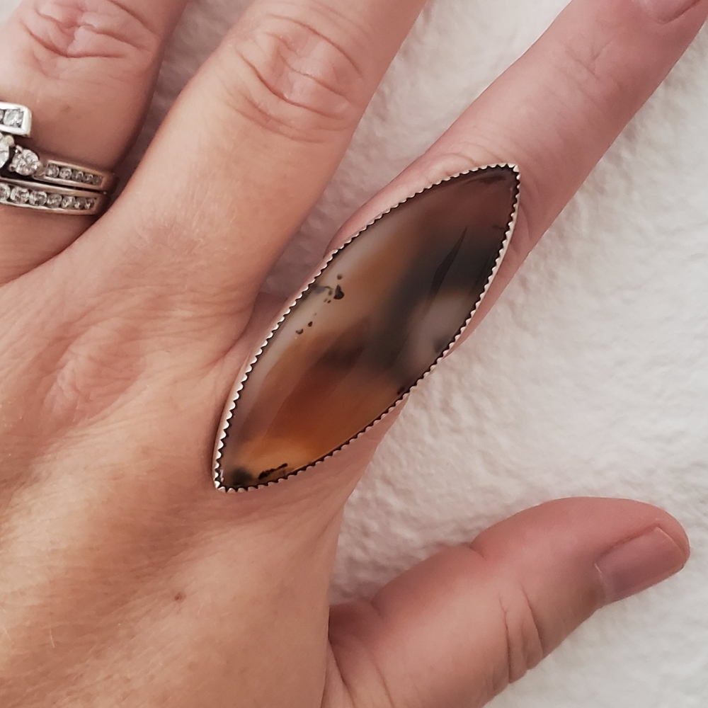 Montana Agate Cat Eye Ring